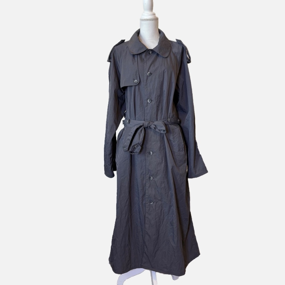 Banana Republic Vintage Adult X-Large Nylon Trench Coat Gray Safari 90's